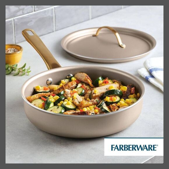 Open Box - Farberware - Radiant 2.75qt Nonstick Covered Saute P Gold - Picture 5 of 8